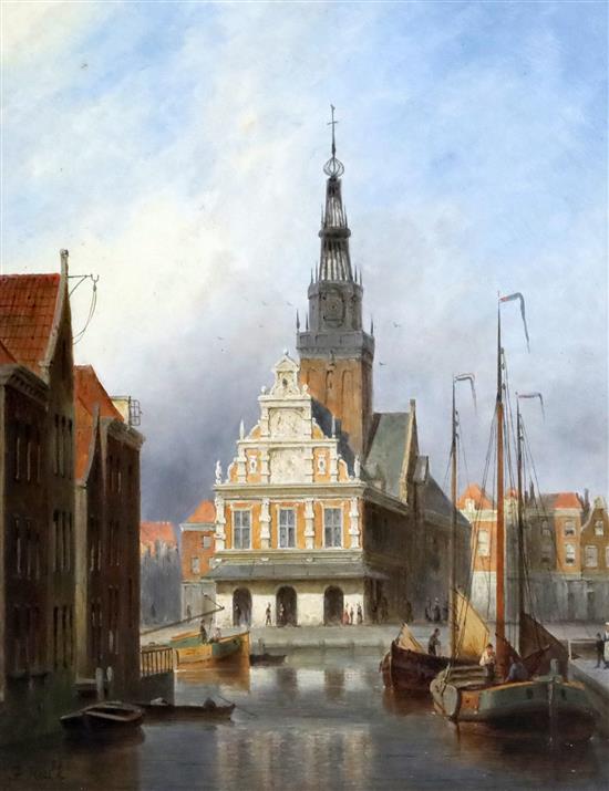 Johannes Frederik Hulk (1829-1911) View of Haarlem 12.5 x 9.5in.
